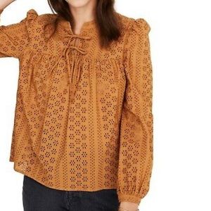 Madewell Peasant Top Yellow Sz L